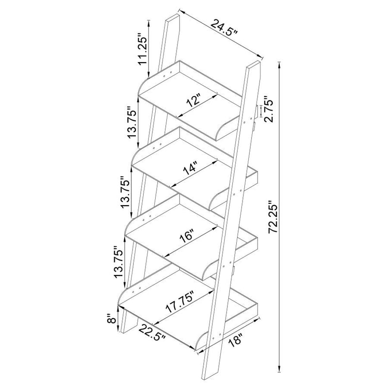 The Lucent 4-Tier Acrylic Ladder Shelf by James Gareth Designs