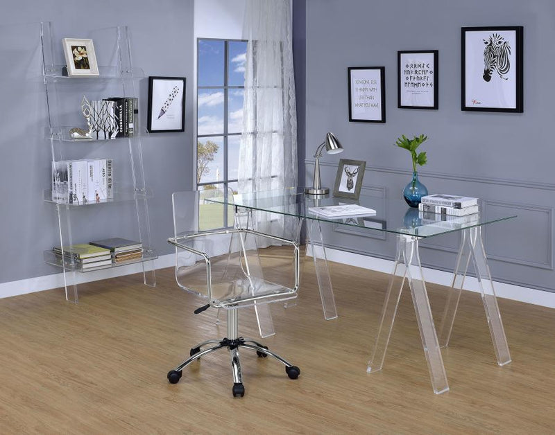 The Lucent 4-Tier Acrylic Ladder Shelf by James Gareth Designs