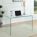 The Ripley Clear Glass Writing Desk by SOHO Furnishings