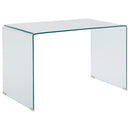The Ripley Clear Glass Writing Desk by SOHO Furnishings