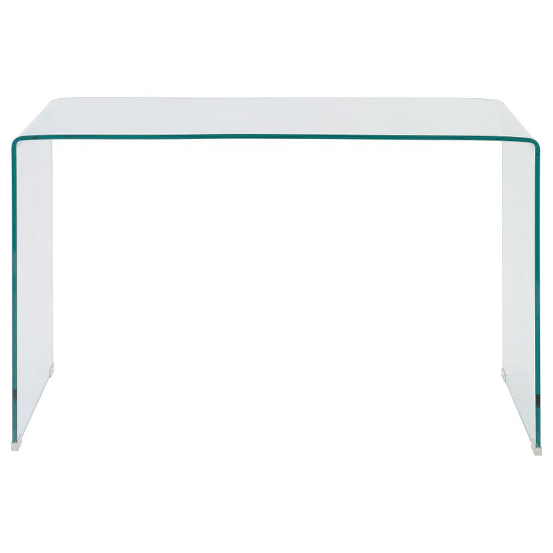 The Ripley Clear Glass Writing Desk by SOHO Furnishings