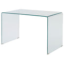 The Ripley Clear Glass Writing Desk by SOHO Furnishings