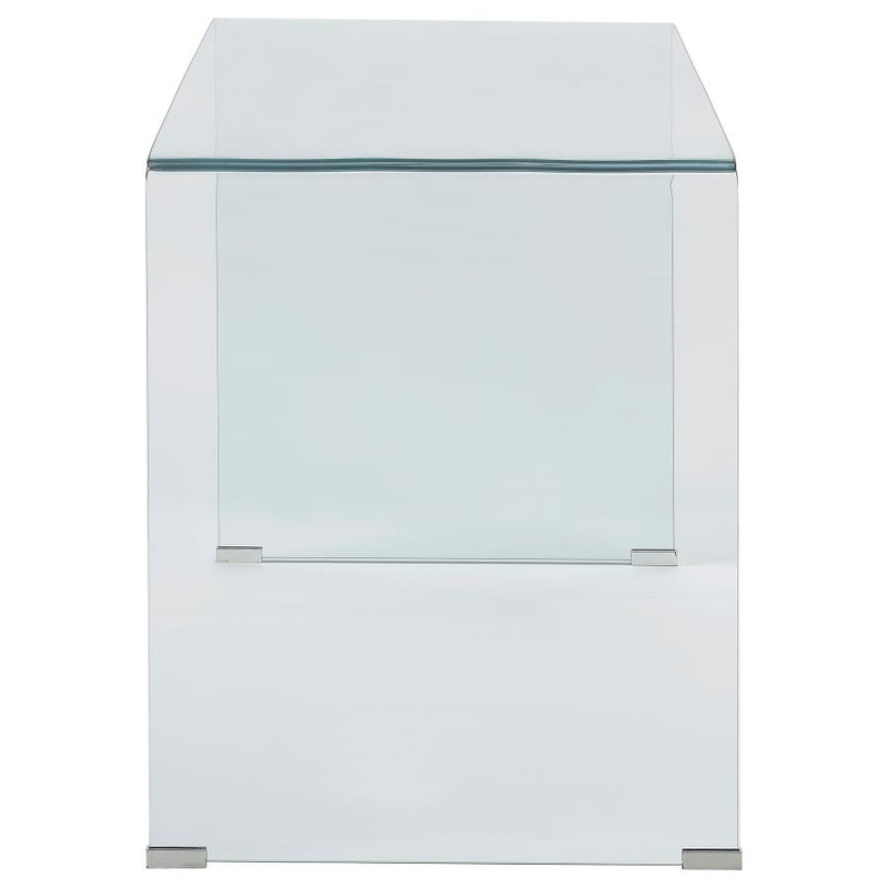 The Ripley Clear Glass Writing Desk by SOHO Furnishings