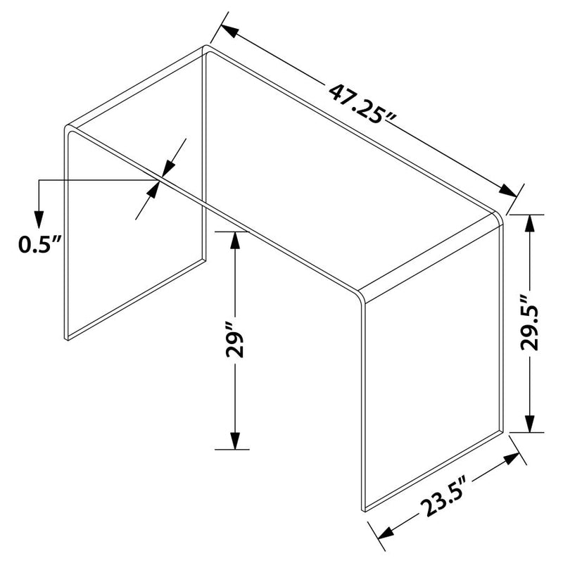 The Ripley Clear Glass Writing Desk by SOHO Furnishings