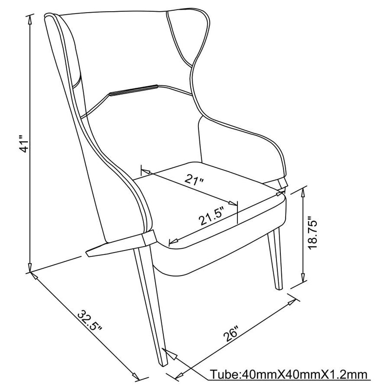 The Ellis High-Back Wing Accent Chair by Clayson Design