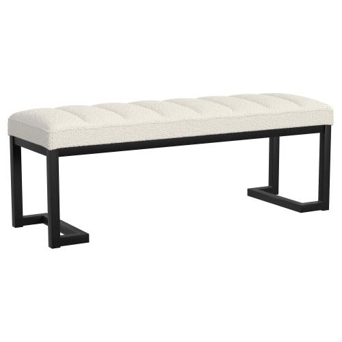 The Arlen Channel-Tufted Bouclé Bench by Clayson Design