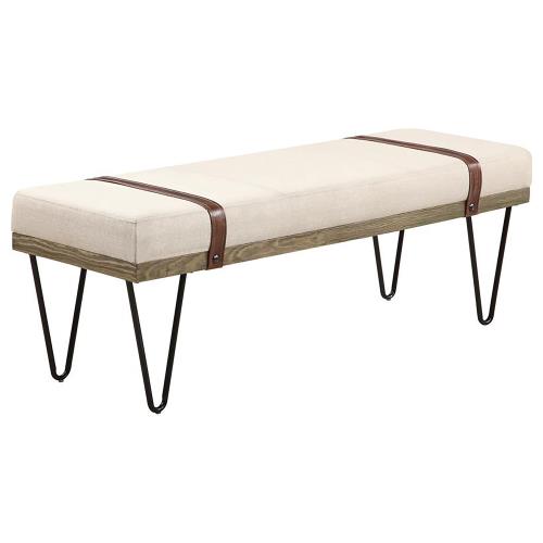 Austin Fabric Upholstered Accent Bench Beige by Clayson Design