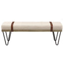 Austin Fabric Upholstered Accent Bench Beige by Clayson Design