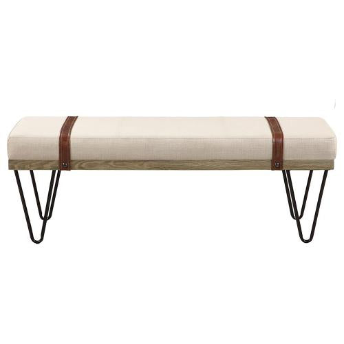 Austin Fabric Upholstered Accent Bench Beige by Clayson Design