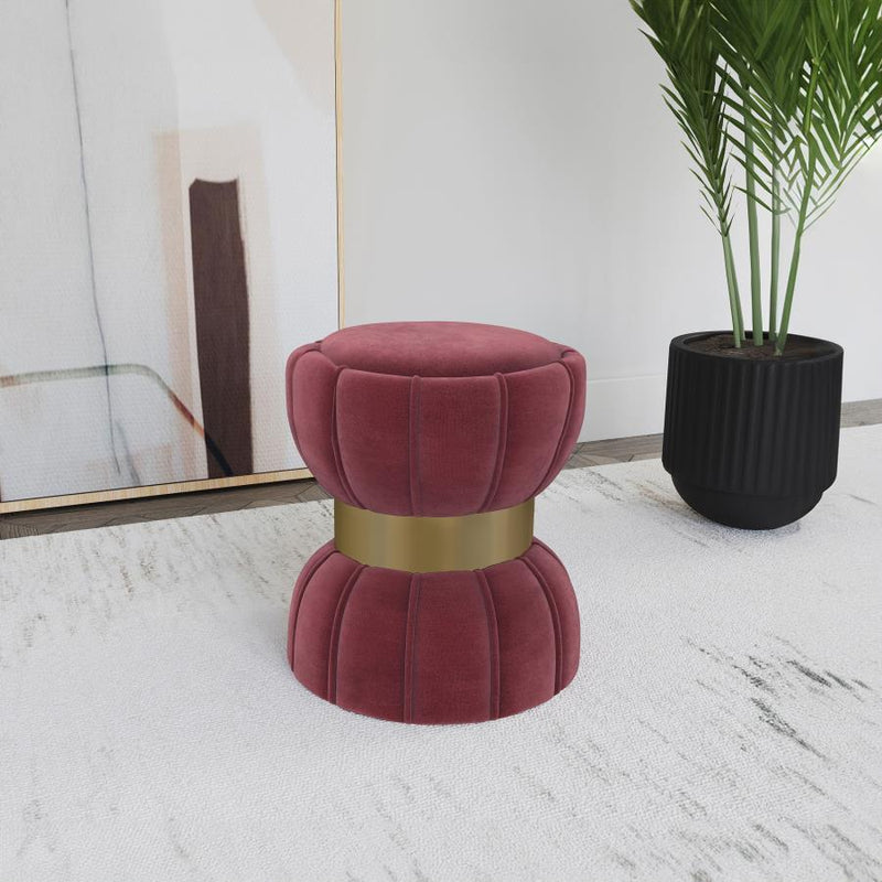 The Liora Round Velvet Ottoman by James Gareth Designs