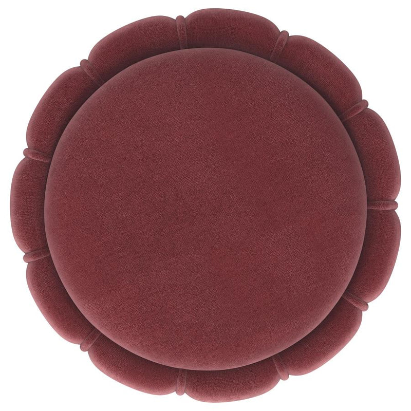 The Liora Round Velvet Ottoman by James Gareth Designs