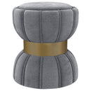 The Liora Round Velvet Ottoman by James Gareth Designs
