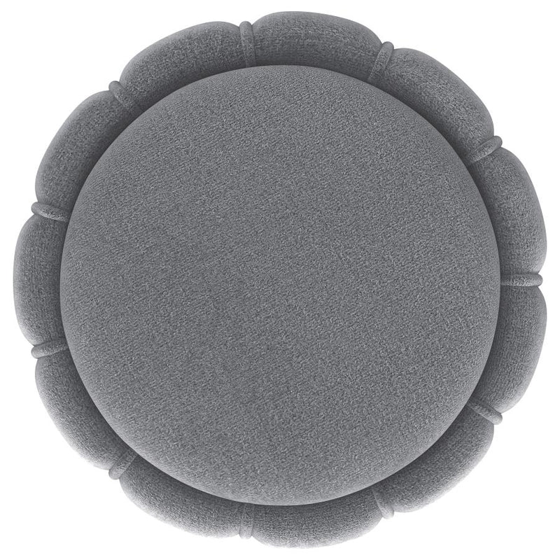The Liora Round Velvet Ottoman by James Gareth Designs