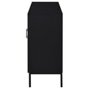 Jess Arched Fluted Glass Accent Cabinet in Black by Relani Family Furniture