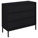Jess Arched Fluted Glass Accent Cabinet in Black by Relani Family Furniture