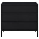 Jess Arched Fluted Glass Accent Cabinet in Black by Relani Family Furniture