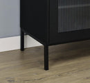Jess Arched Fluted Glass Accent Cabinet in Black by Relani Family Furniture