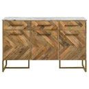 Keaton Marble Top Herringbone Accent Cabinet by Clayson Design