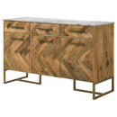 Keaton Marble Top Herringbone Accent Cabinet by Clayson Design