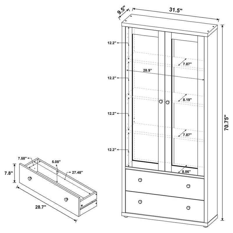 The Hartley Glass Door Display Cabinet by Relani Family Furniture