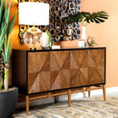 The Calandra Sunburst Parquet Storage Cabinet by Relani Family Furniture