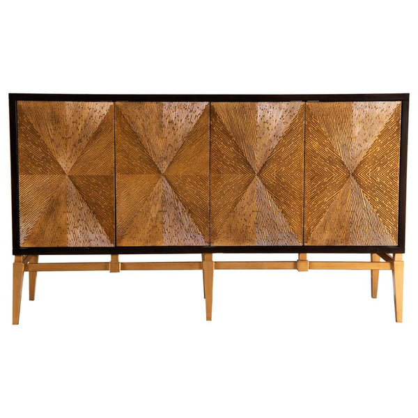 The Calandra Sunburst Parquet Storage Cabinet by Relani Family Furniture