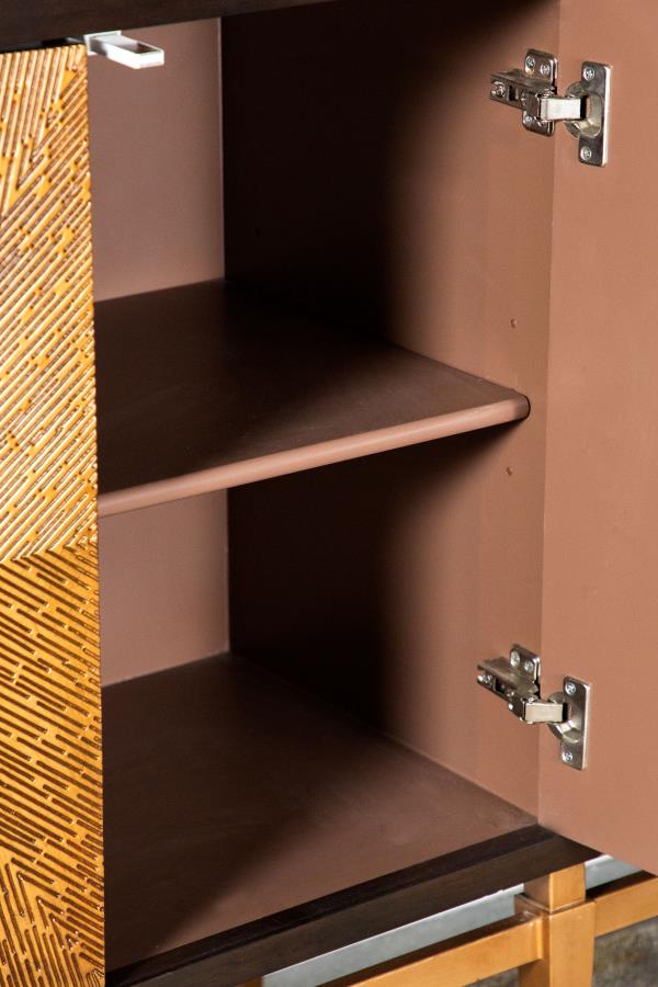The Calandra Sunburst Parquet Storage Cabinet by Relani Family Furniture