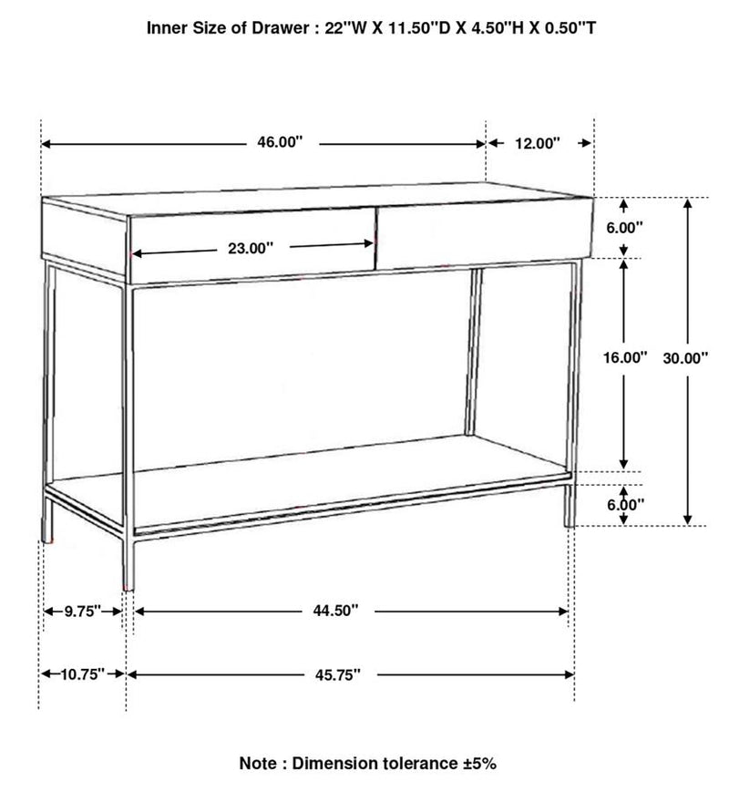 The Hollis Whitewashed Entry Console Table by Relani Family Furniture