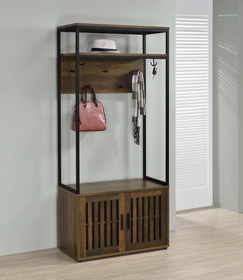 Quincy Rustic Entryway Hall Tree with Storage by Relani Family Furniture