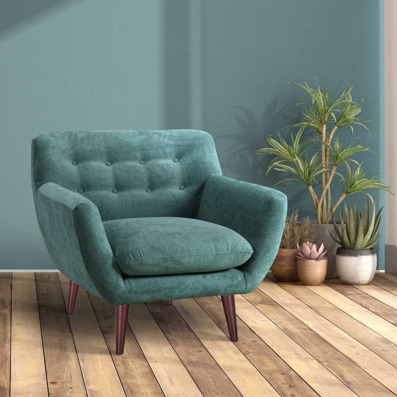 The Lyra Button-Back Lounge Chair by Clayson Design