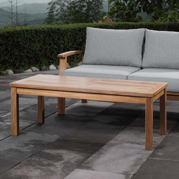 Cecilia Outdoor Patio Teak Rectangle Coffee Table