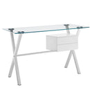 Adriel Glass Top Office Desk