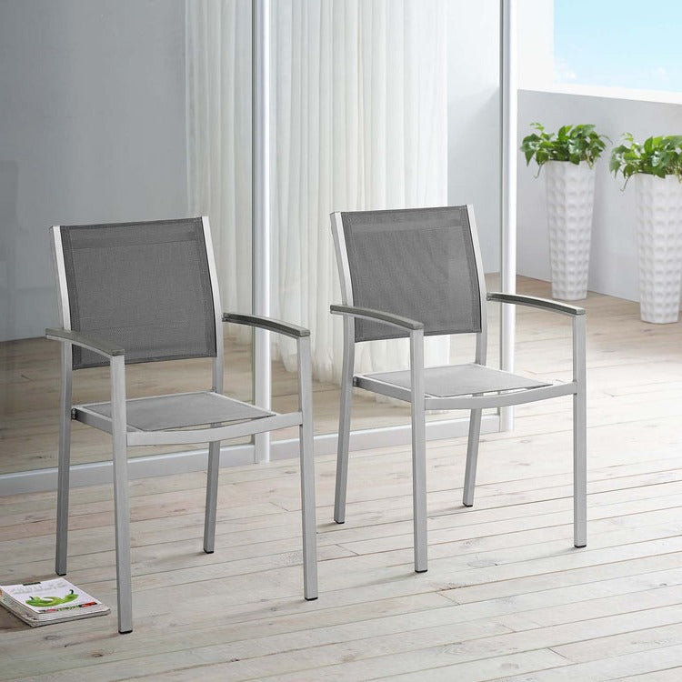Aviana Dining Chair Outdoor Patio Aluminum Set of 2