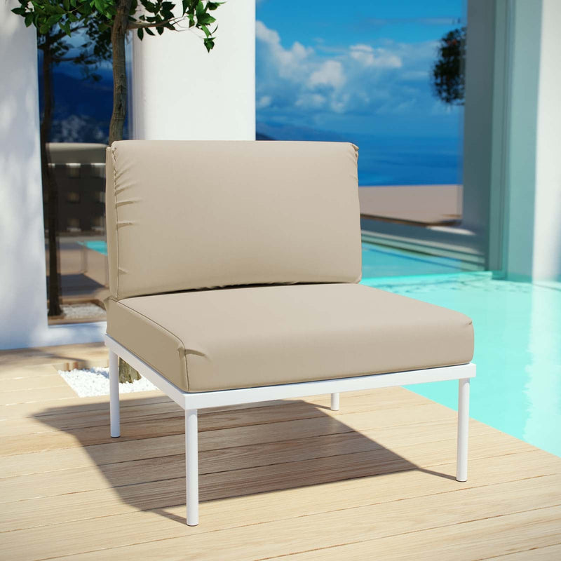 Aden Armless Outdoor Patio Aluminum Chair