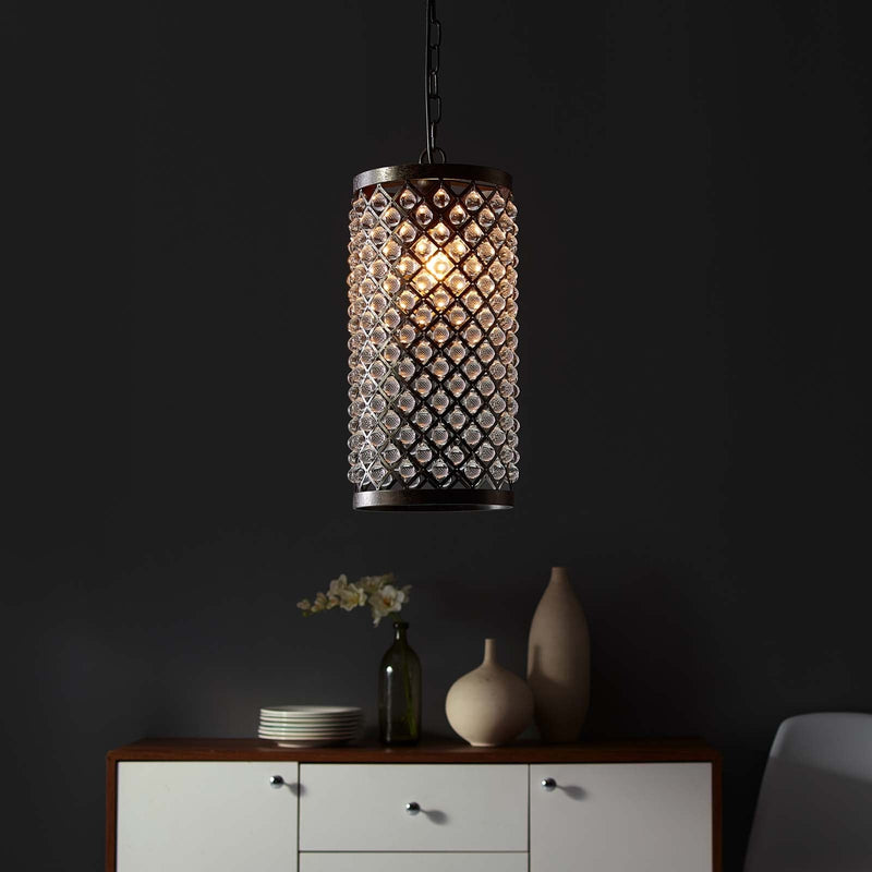 Nyomi Glass and Metal Pendant Chandelier