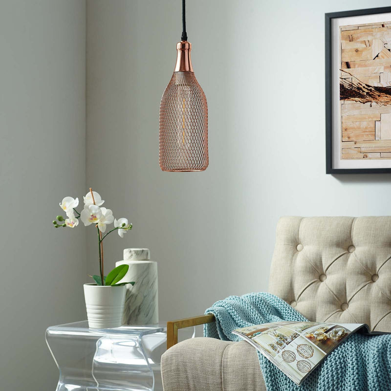 Kingsley Bottle-Shaped Rose Gold Pendant Light