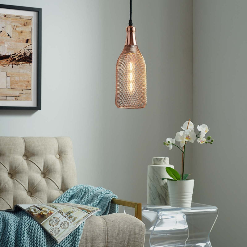 Kingsley Bottle-Shaped Rose Gold Pendant Light