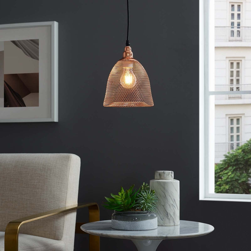 Kingsley Bell-Shaped Rose Gold Pendant Light