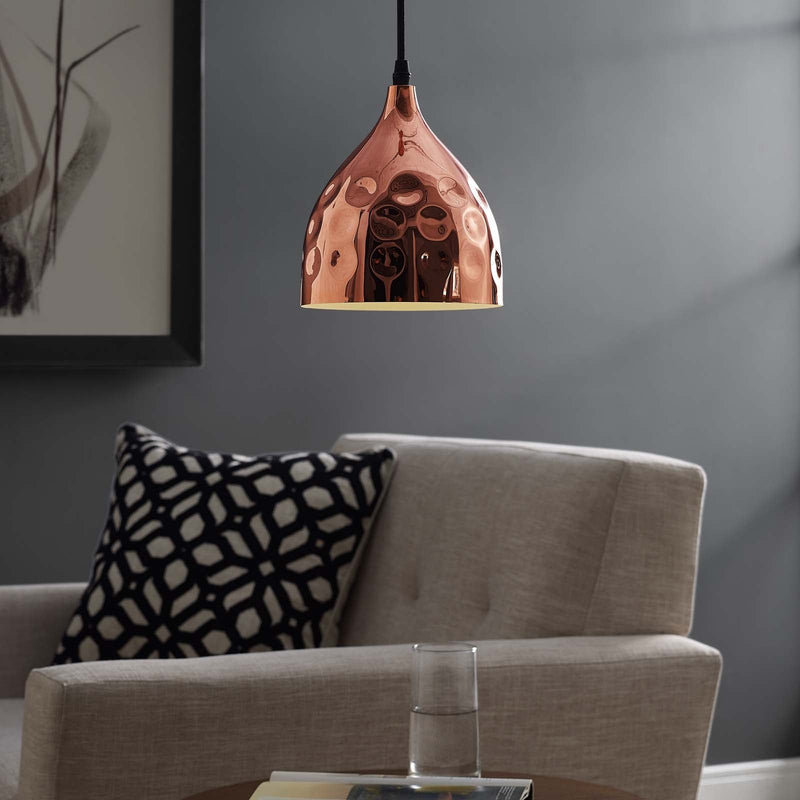 Valerie 6.5" Bell-Shaped Rose Gold Pendant Light