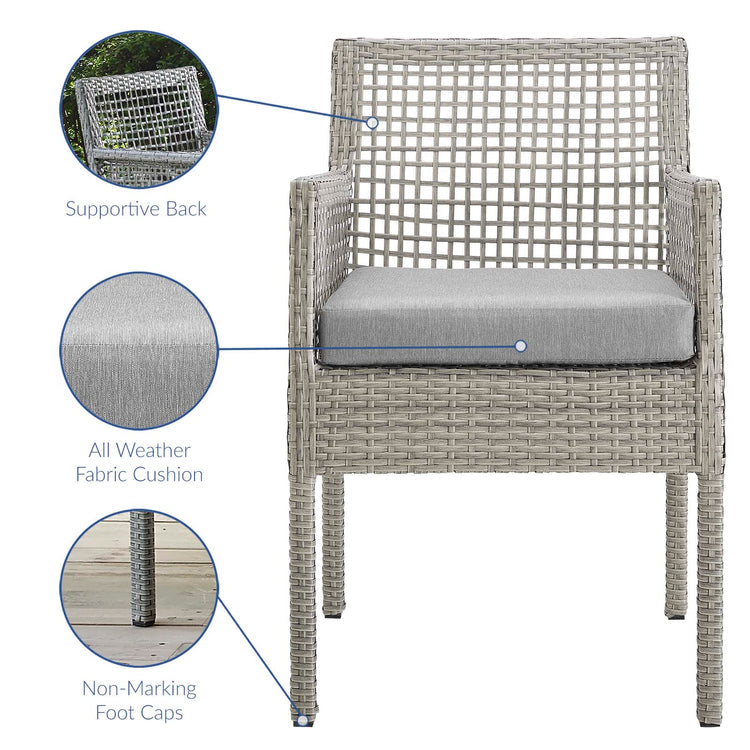 Sean Outdoor Patio Wicker Rattan Dining Armchair