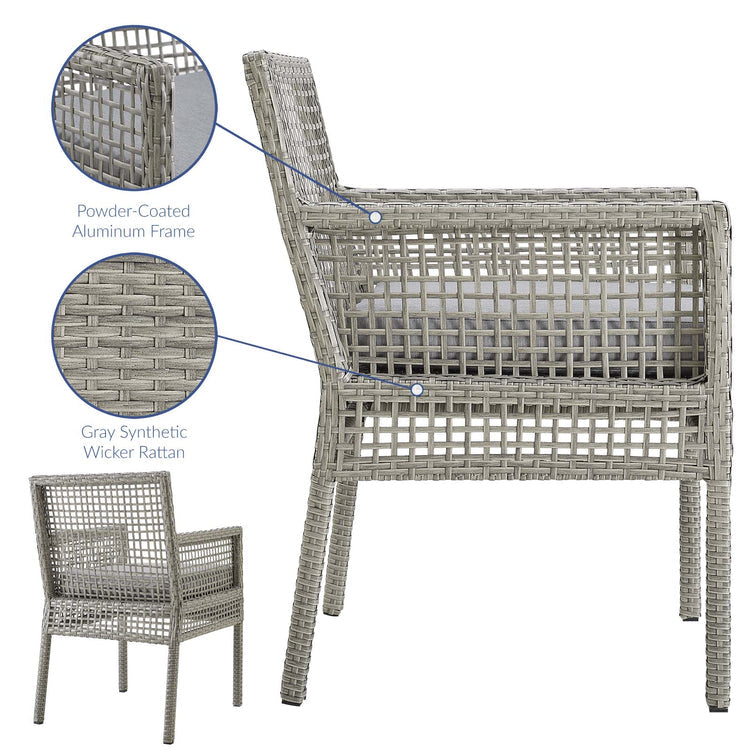 Sean Outdoor Patio Wicker Rattan Dining Armchair