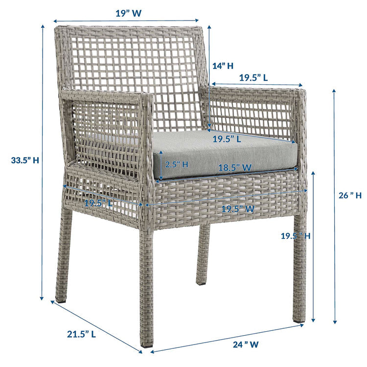 Sean Outdoor Patio Wicker Rattan Dining Armchair