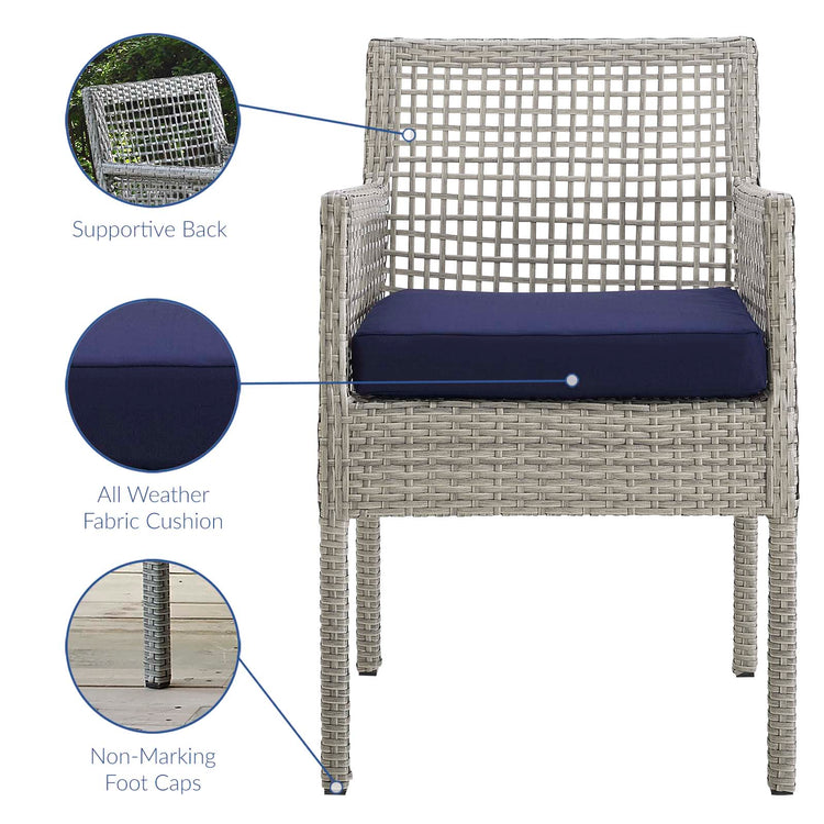 Sean Outdoor Patio Wicker Rattan Dining Armchair