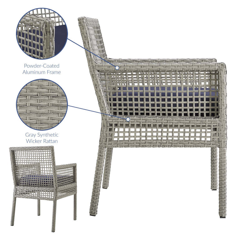 Sean Outdoor Patio Wicker Rattan Dining Armchair