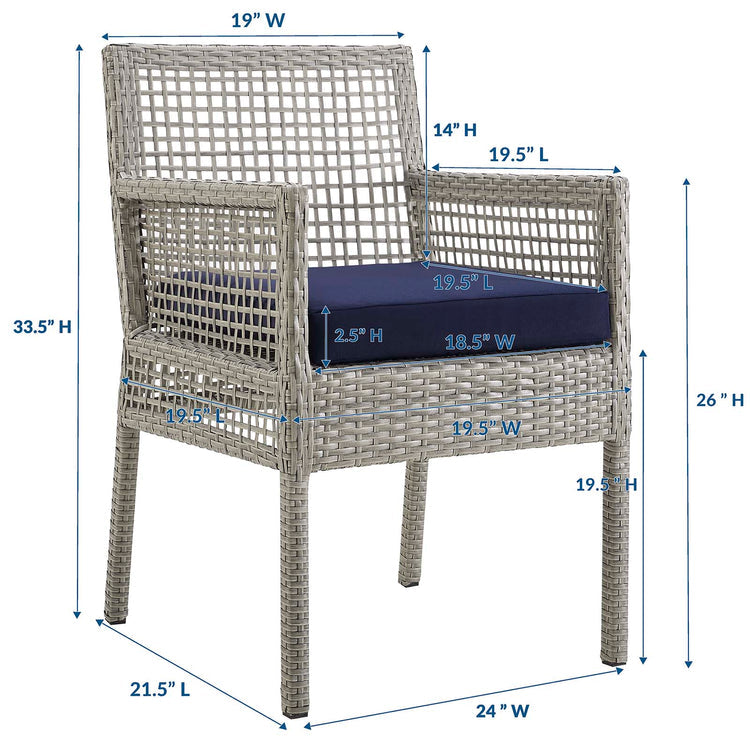 Sean Outdoor Patio Wicker Rattan Dining Armchair