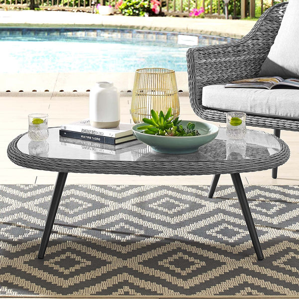 Nico Outdoor Patio Wicker Rattan Coffee Table