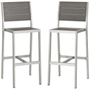 Aviana Armless Bar Stool Outdoor Patio Aluminum Set of 2