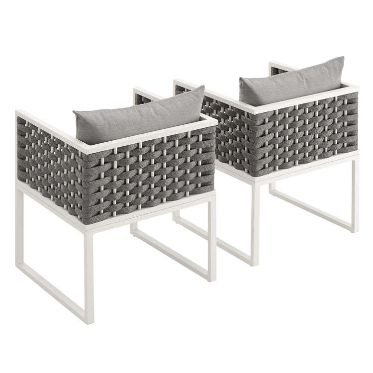 Emory Dining Armchair Outdoor Patio Aluminum Set of 2