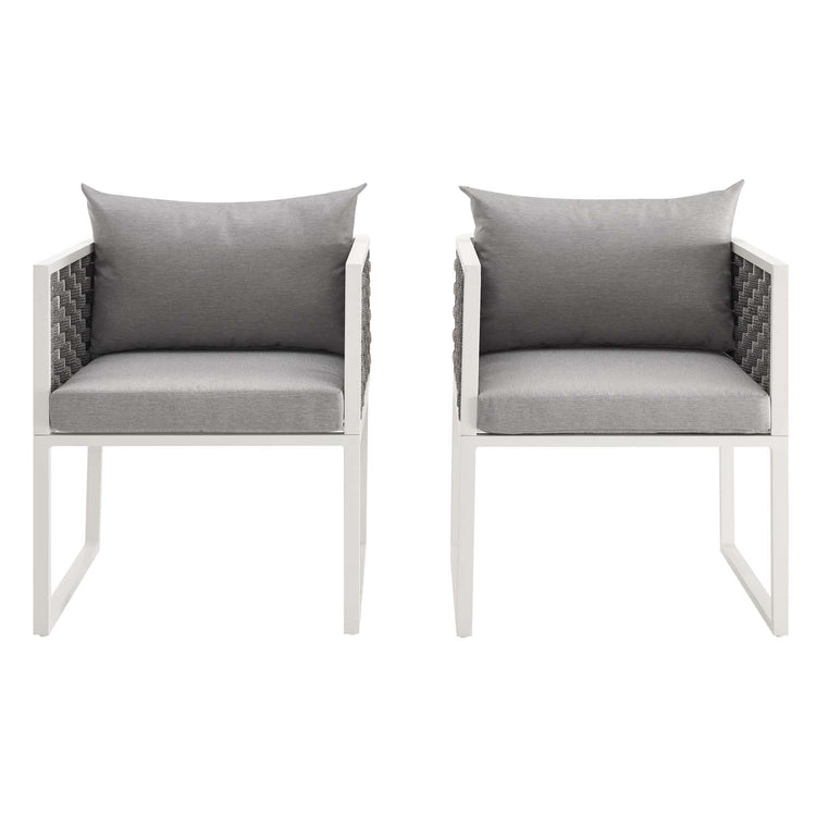 Emory Dining Armchair Outdoor Patio Aluminum Set of 2