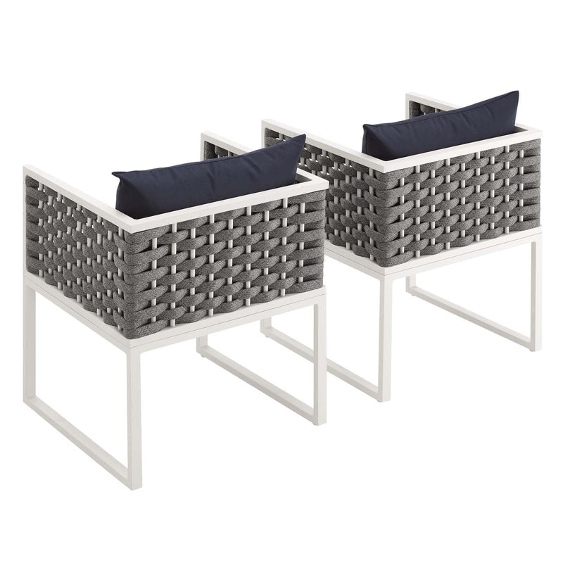 Emory Dining Armchair Outdoor Patio Aluminum Set of 2